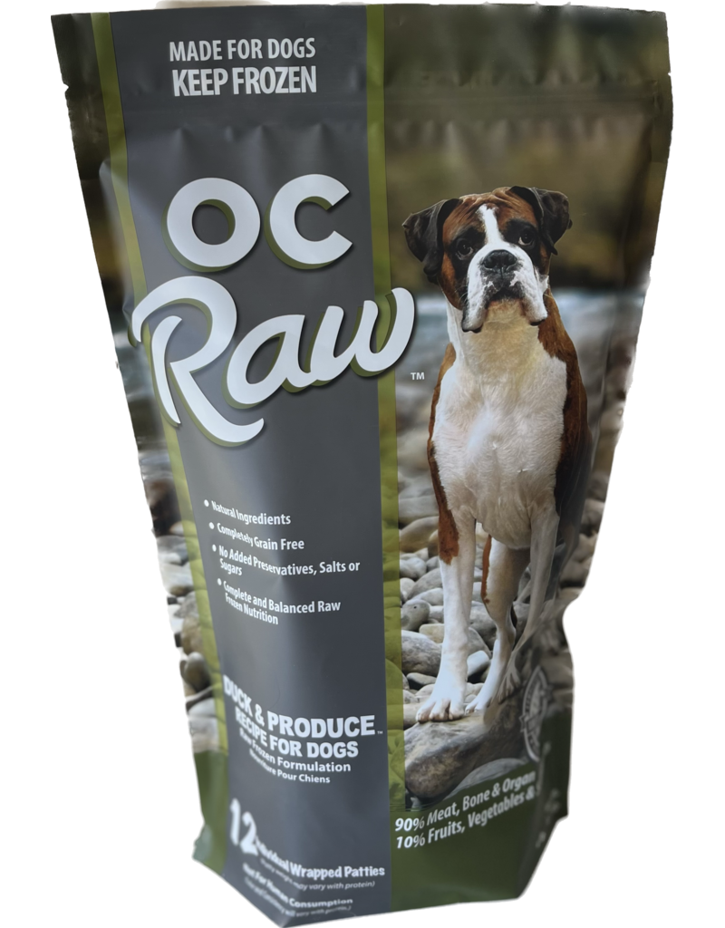 OC Raw Pet Food OC Raw Frozen Dog Food 8 oz Patties | Duck & Produce 6 lb (*Frozen Products for Local Delivery or In-Store Pickup Only. *)