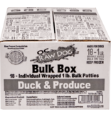 OC Raw Pet Food OC Raw Frozen Dog Food 16 oz Patties | Duck & Produce 18 lb (*Frozen Products for Local Delivery or In-Store Pickup Only. *)