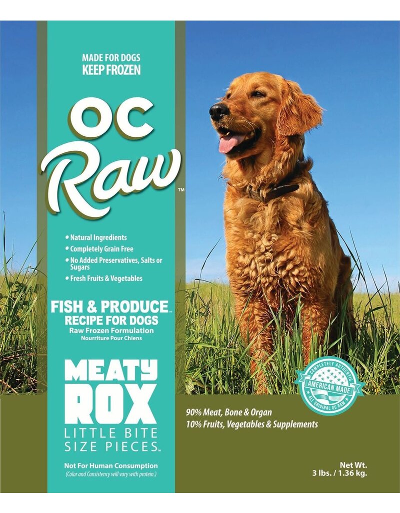 OC Raw Pet Food OC Raw Frozen Meaty Rox Dog Food | Fish & Produce 3 lb (*Frozen Products for Local Delivery or In-Store Pickup Only. *)