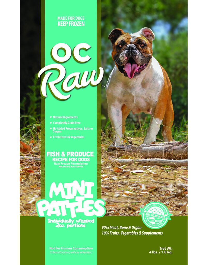 OC Raw Pet Food OC Raw Frozen Dog Food 2 oz Sliders | Fish & Produce 4 lb (*Frozen Products for Local Delivery or In-Store Pickup Only. *)