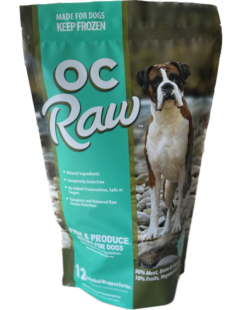 OC Raw Pet Food OC Raw Frozen Dog Food 8 oz Patties | Fish & Produce 6 lb (*Frozen Products for Local Delivery or In-Store Pickup Only. *)