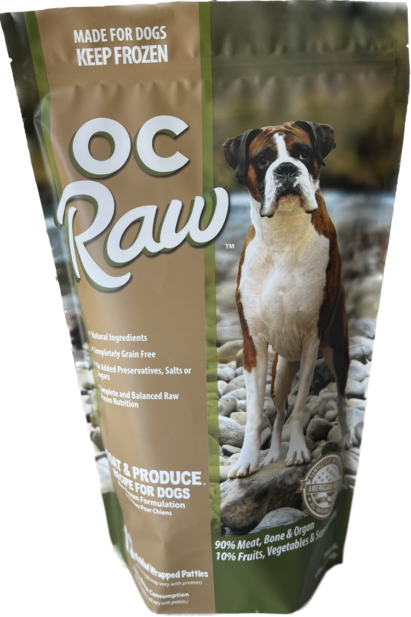 OC Raw Frozen Dog Food 8 oz Patties | Goat & Produce 6 lb - The