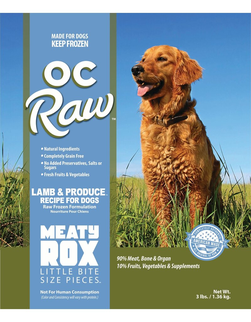 OC Raw Pet Food OC Raw Frozen Meaty Rox Dog Food | Lamb & Produce 3 lb (*Frozen Products for Local Delivery or In-Store Pickup Only. *)