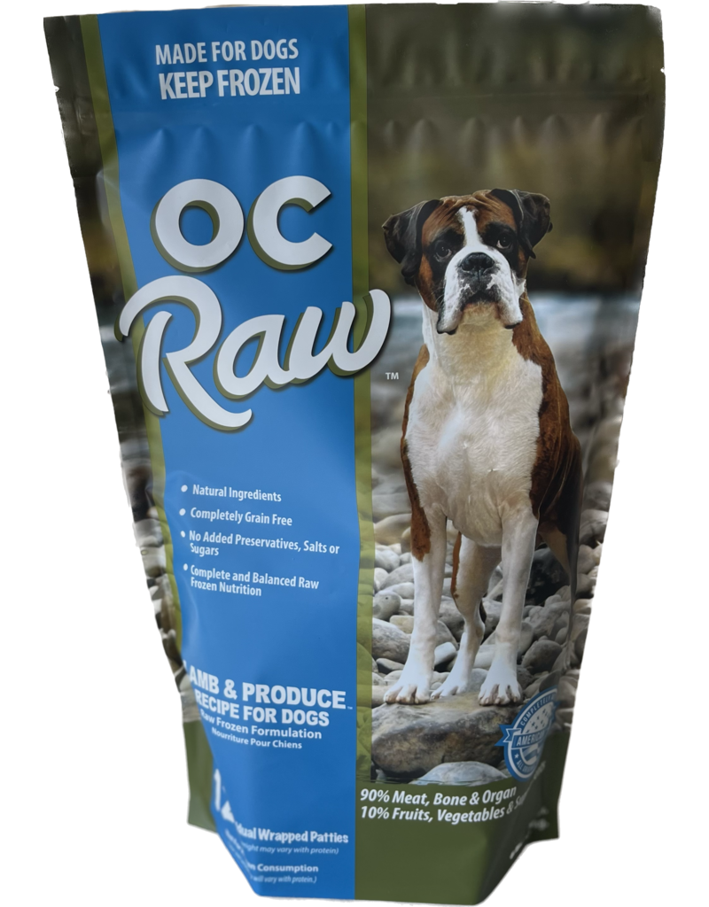 OC Raw Pet Food OC Raw Frozen Dog Food 8 oz Patties | Lamb & Produce 6 lb (*Frozen Products for Local Delivery or In-Store Pickup Only. *)