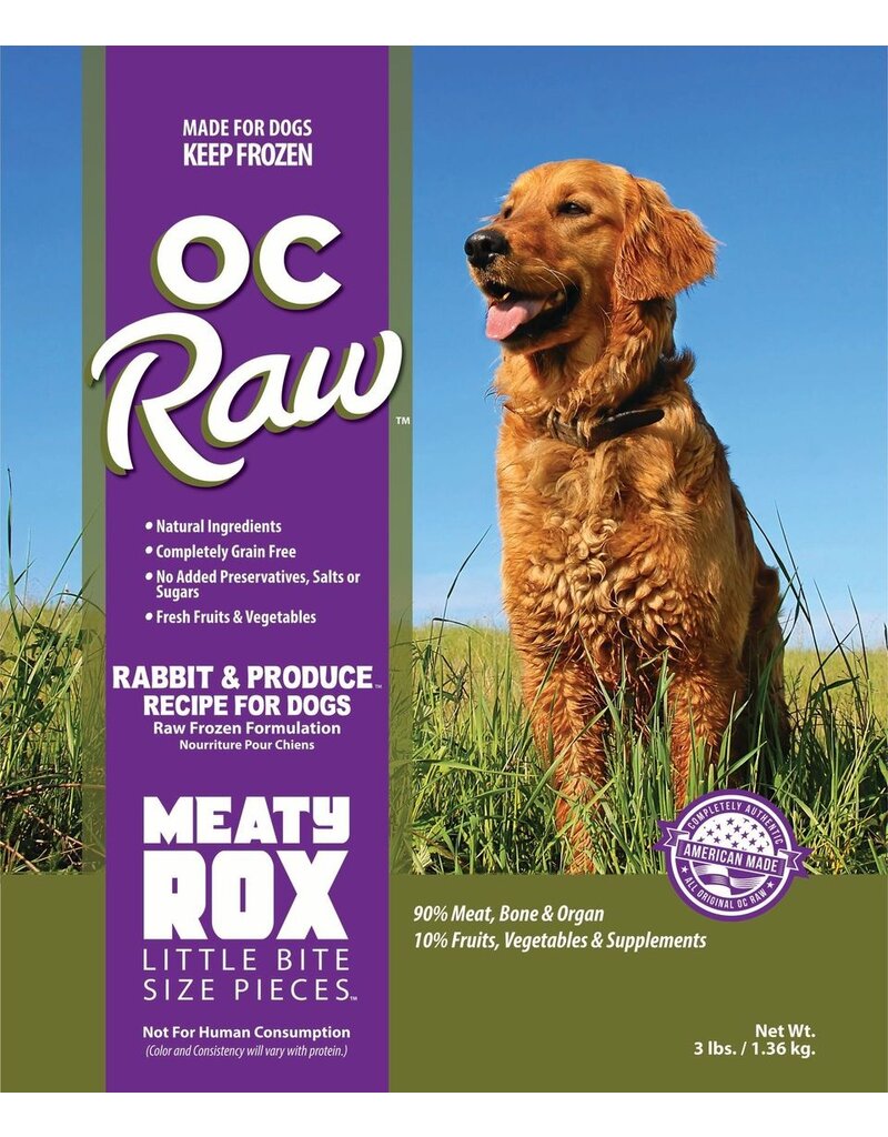 OC Raw Pet Food OC Raw Frozen Meaty Rox Dog Food | Rabbit & Produce 3 lb (*Frozen Products for Local Delivery or In-Store Pickup Only. *)