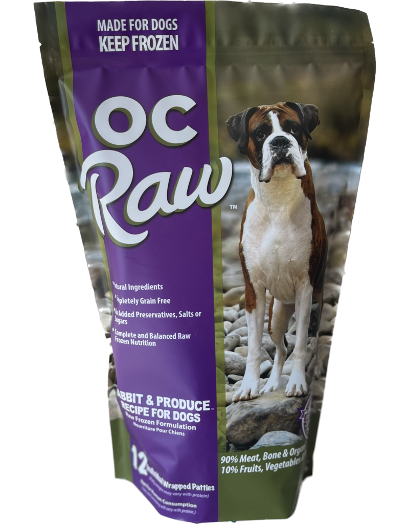 OC Raw Pet Food OC Raw Frozen Dog Food 8 oz Patties | Rabbit & Produce 6 lb (*Frozen Products for Local Delivery or In-Store Pickup Only. *)