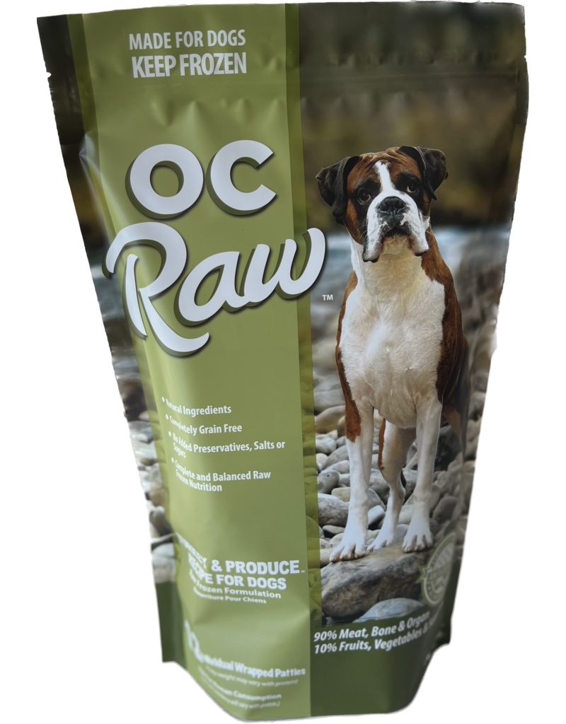 OC Raw Pet Food OC Raw Frozen Dog Food 8 oz Patties | Turkey & Produce 6 lb (*Frozen Products for Local Delivery or In-Store Pickup Only. *)