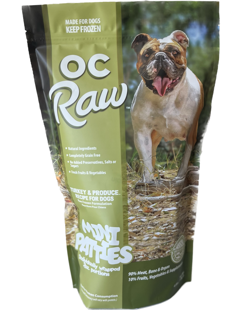 OC Raw Pet Food OC Raw Frozen Dog Food 2 oz Sliders | Turkey & Produce 4 lb (*Frozen Products for Local Delivery or In-Store Pickup Only. *)