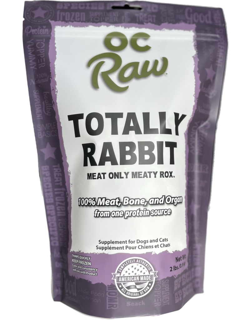 OC Raw Pet Food OC Raw Frozen Meaty Rox Dog Food | Totally Rabbit 2 lb (*Frozen Products for Local Delivery or In-Store Pickup Only. *)