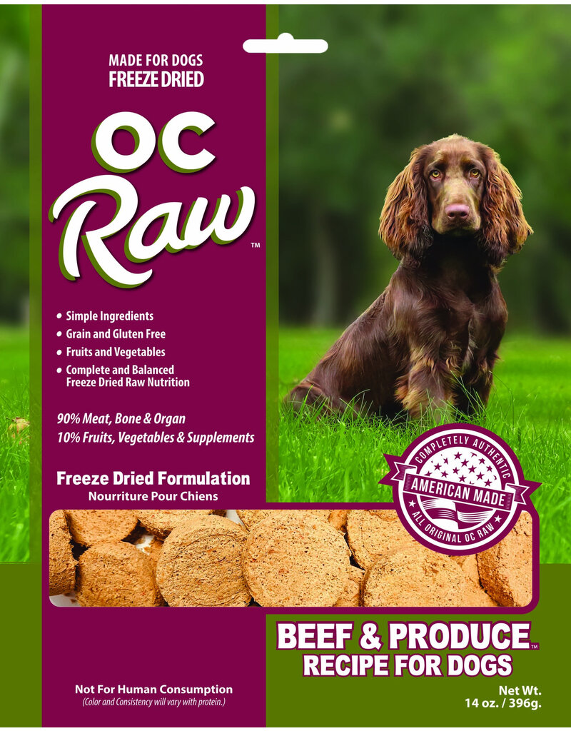 OC Raw Pet Food OC Raw Freeze Dried Sliders Dog Food | Beef & Produce 14 oz