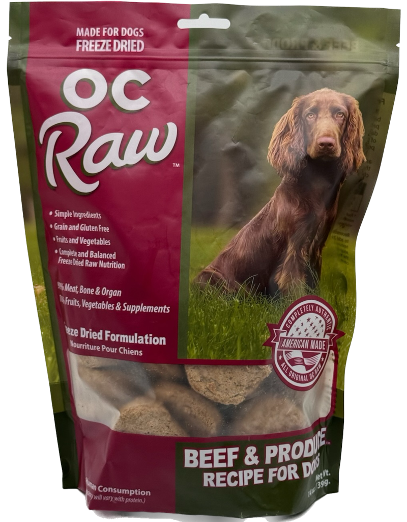 OC Raw Pet Food OC Raw Freeze Dried Sliders Dog Food | Beef & Produce 14 oz