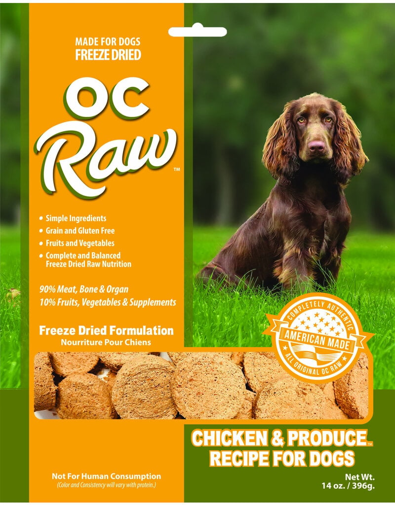 OC Raw Pet Food OC Raw Freeze Dried Sliders Dog Food | Chicken & Produce 14 oz