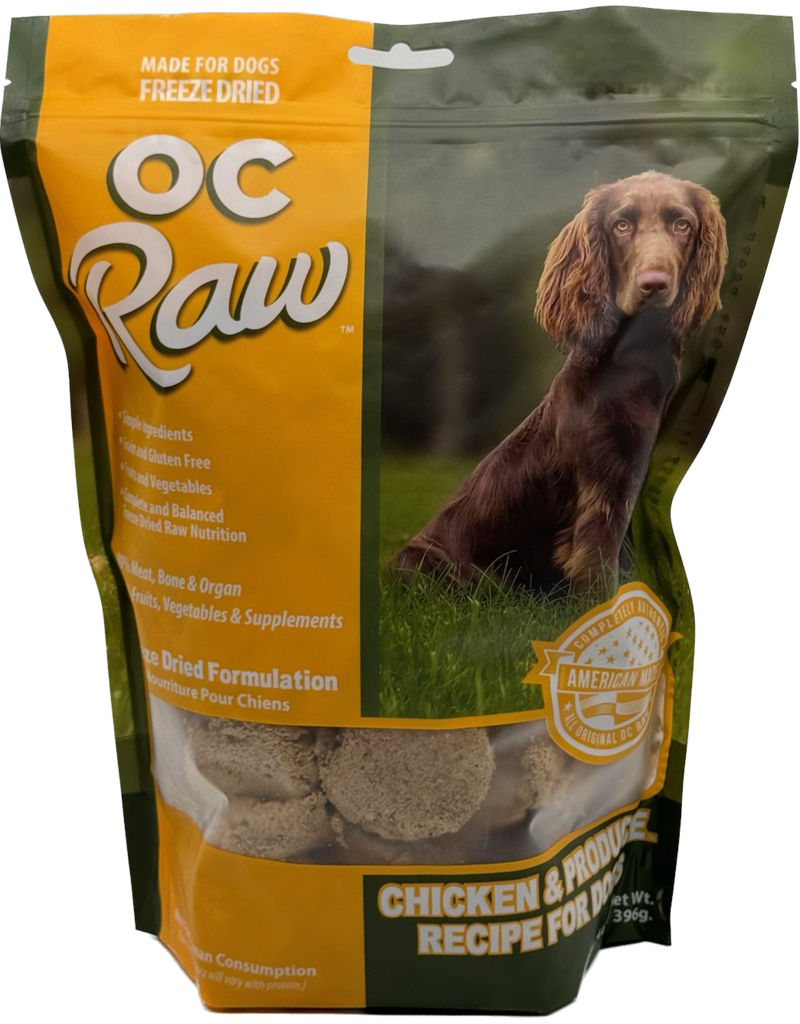 OC Raw Pet Food OC Raw Freeze Dried Sliders Dog Food | Chicken & Produce 14 oz