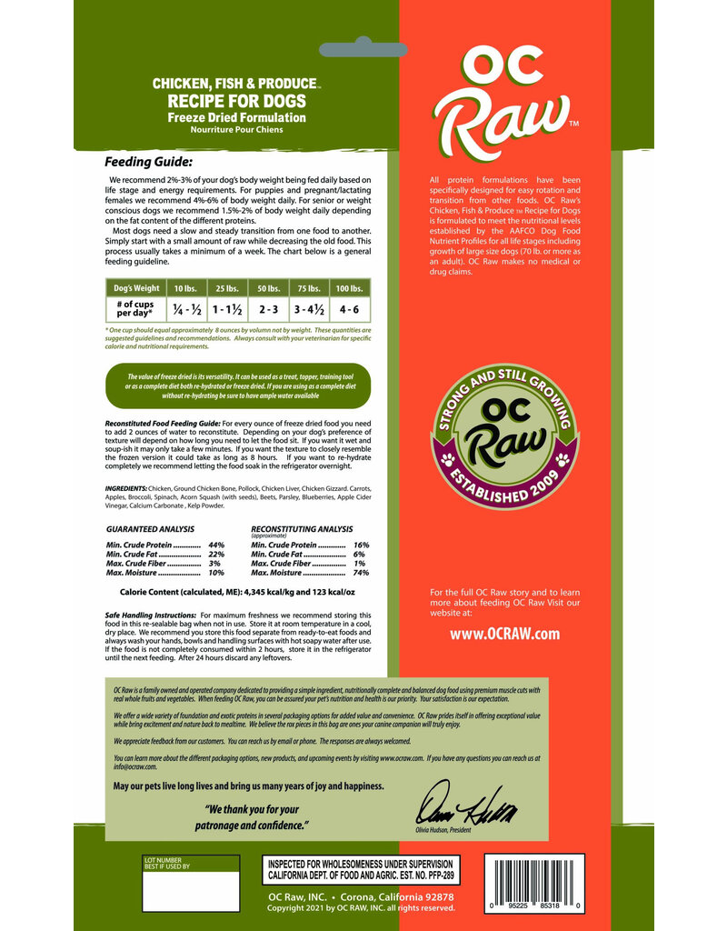 OC Raw Pet Food OC Raw Freeze Dried Rox Dog Food | Chicken, Fish & Produce 20 oz