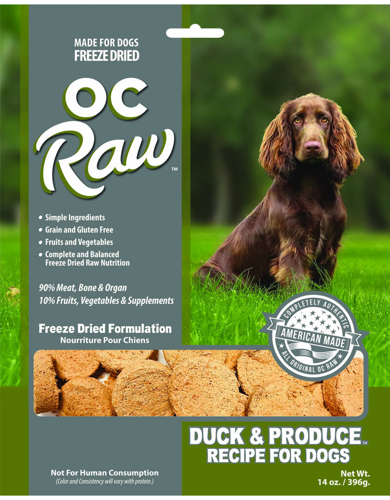 OC Raw Pet Food OC Raw Freeze Dried Sliders Dog Food | Duck & Produce 14 oz