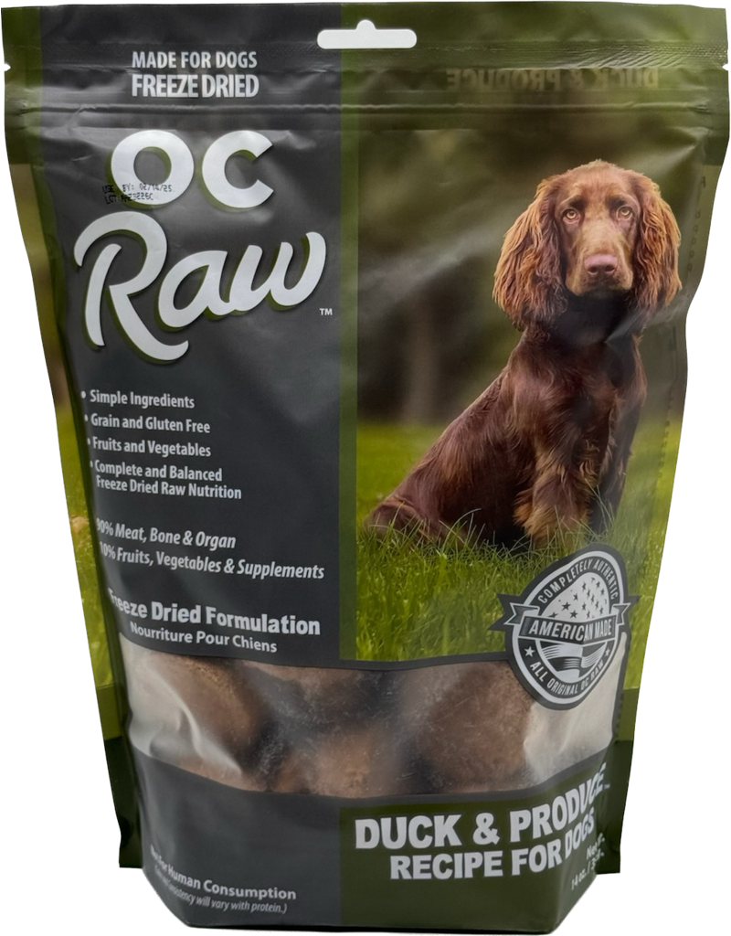 OC Raw Pet Food OC Raw Freeze Dried Sliders Dog Food | Duck & Produce 14 oz