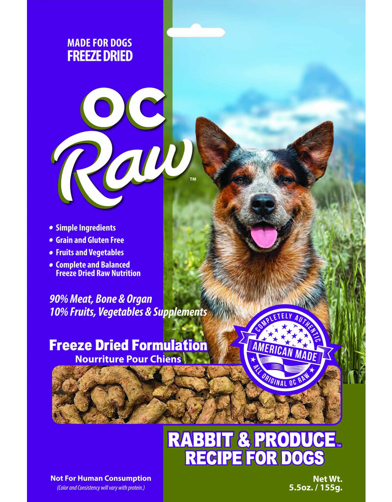 OC Raw Pet Food OC Raw Freeze Dried Rox Dog Food | Rabbit & Produce 5.5 oz