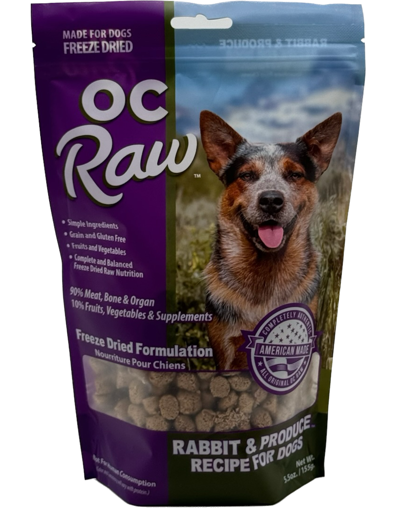 OC Raw Pet Food OC Raw Freeze Dried Rox Dog Food | Rabbit & Produce 5.5 oz