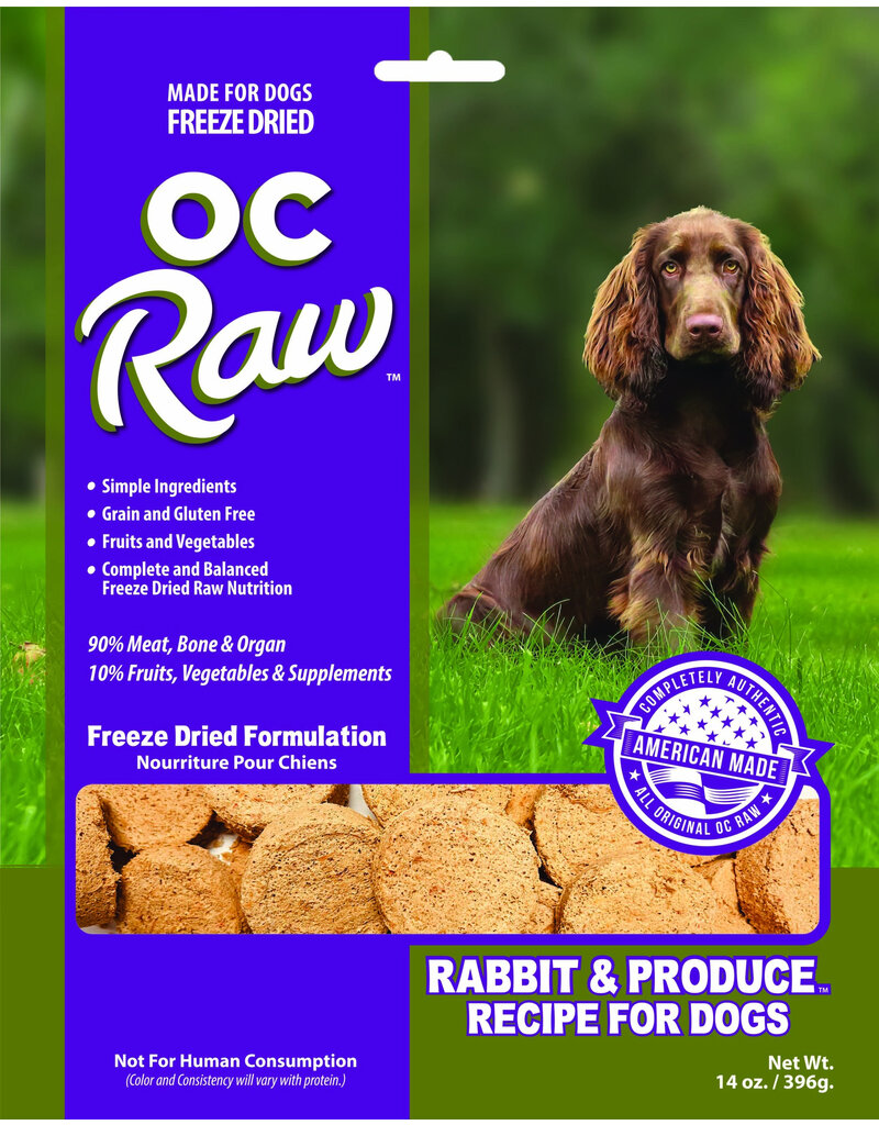 OC Raw Pet Food OC Raw Freeze Dried Sliders Dog Food | Rabbit & Produce 14 oz