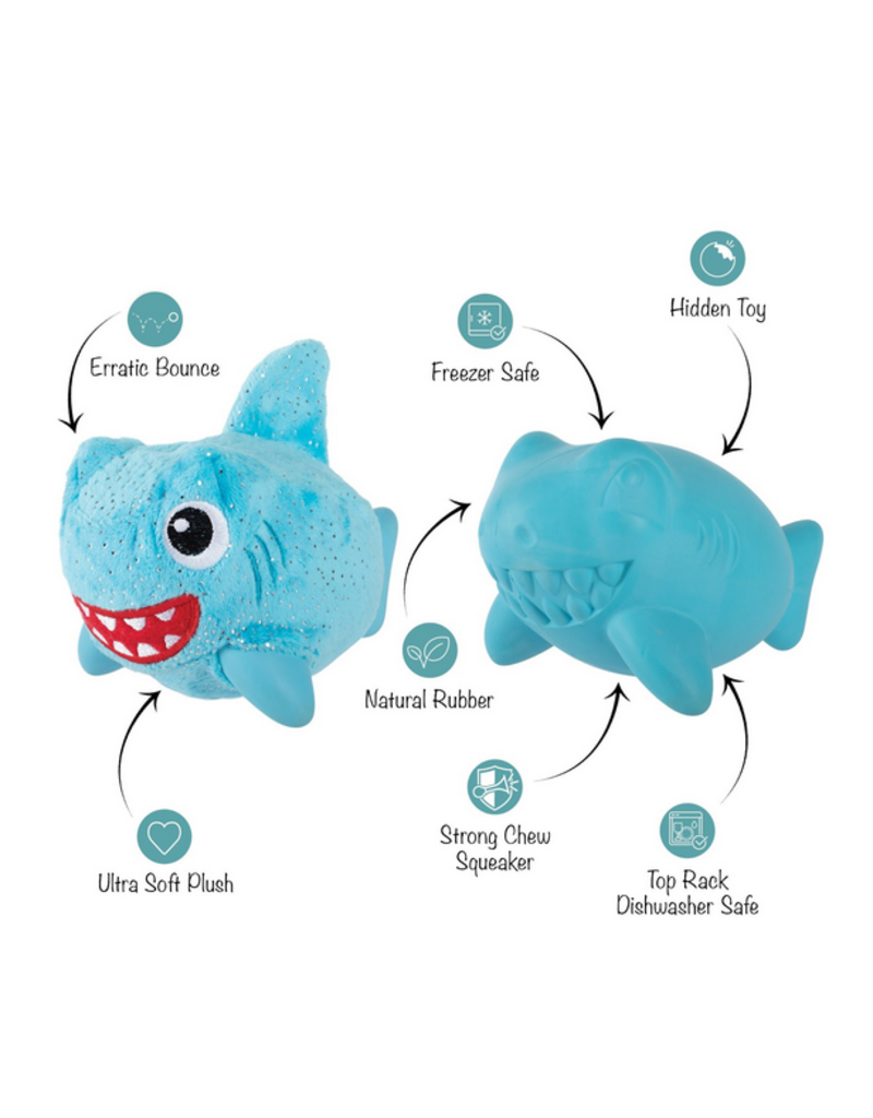 Pet Shop Pet Shop Fringe Studio Rubber Dog Toy | Dura Club "Out of the Blue" Shark Hidden Squeaker