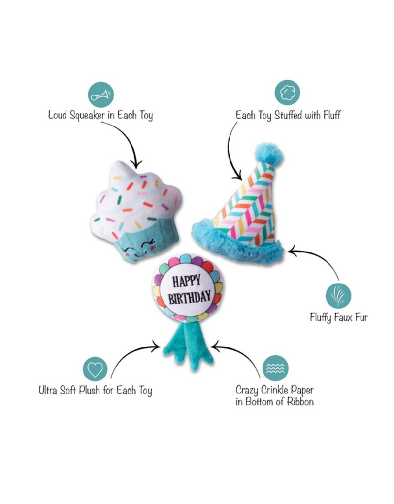 Pet Shop Pet Shop Fringe Studio Plush Dog Toy | Happy Bark-Day 3 pk