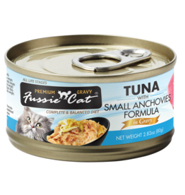 Fussie Cat Fussie Cat Cans | Tuna w Small Anchovies in Gravy 2.82 oz CASE