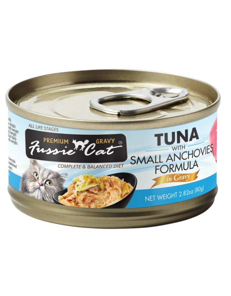Fussie Cat Fussie Cat Cans | Tuna w Small Anchovies in Gravy 2.82 oz CASE