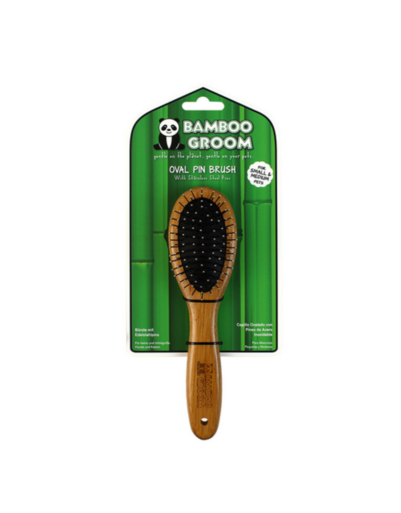 Bamboo Groom Bamboo Groom | Small/Medium Oval Pin Brush with Stainless Steel Pins