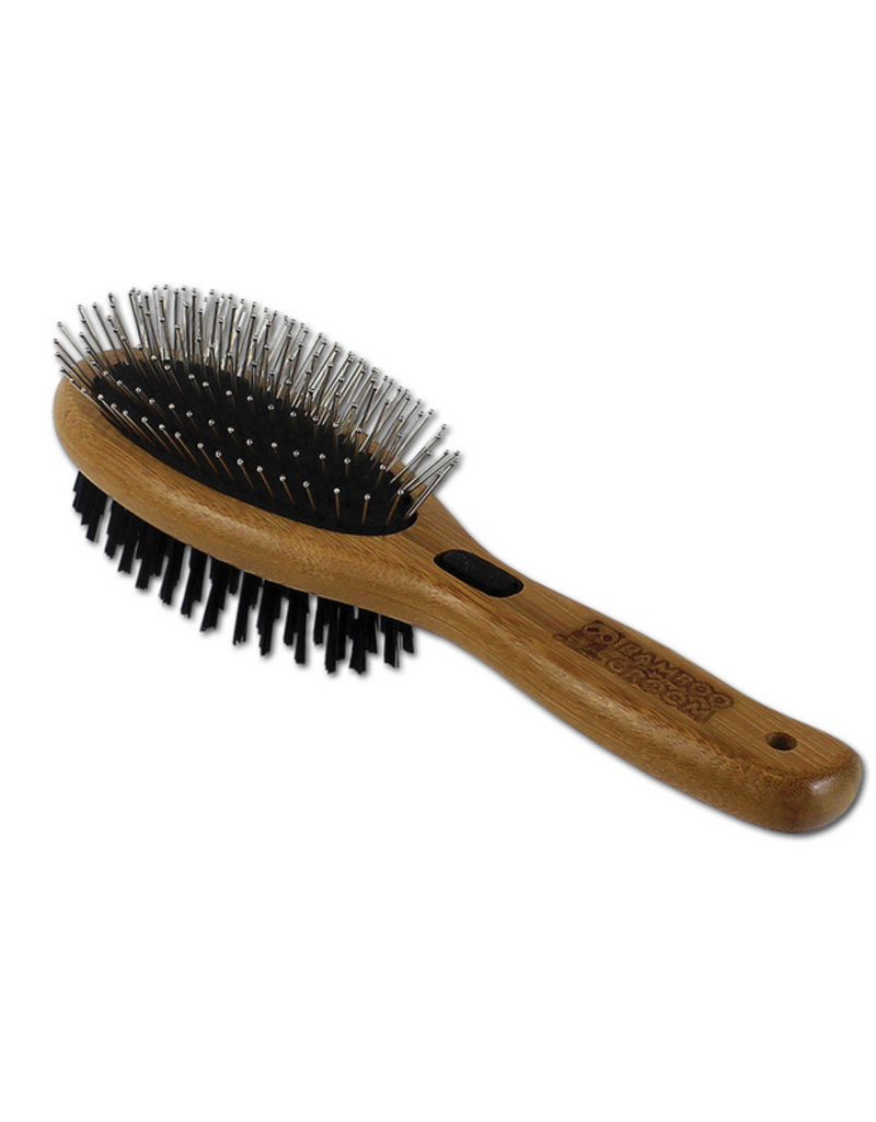 Bamboo Groom Bamboo Groom | Large Combo Brush with Bristles & Stainless Steel Pins