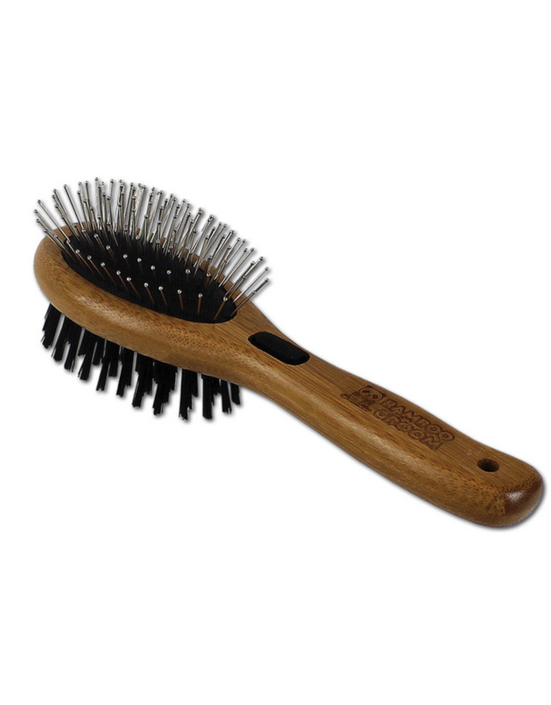 Bamboo Groom Bamboo Groom | Small/Medium Combo Brush with Bristles & Stainless Steel Pins