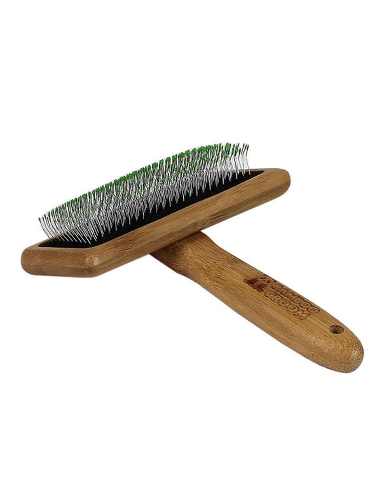 Bamboo Groom Bamboo Groom | Large Soft Slicker Brush with Stainless Steel Pins & Comfort Tips