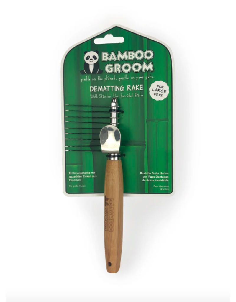 Bamboo Groom Bamboo Groom | Large Dematting Rake with Stainless Steel Serrated Blades