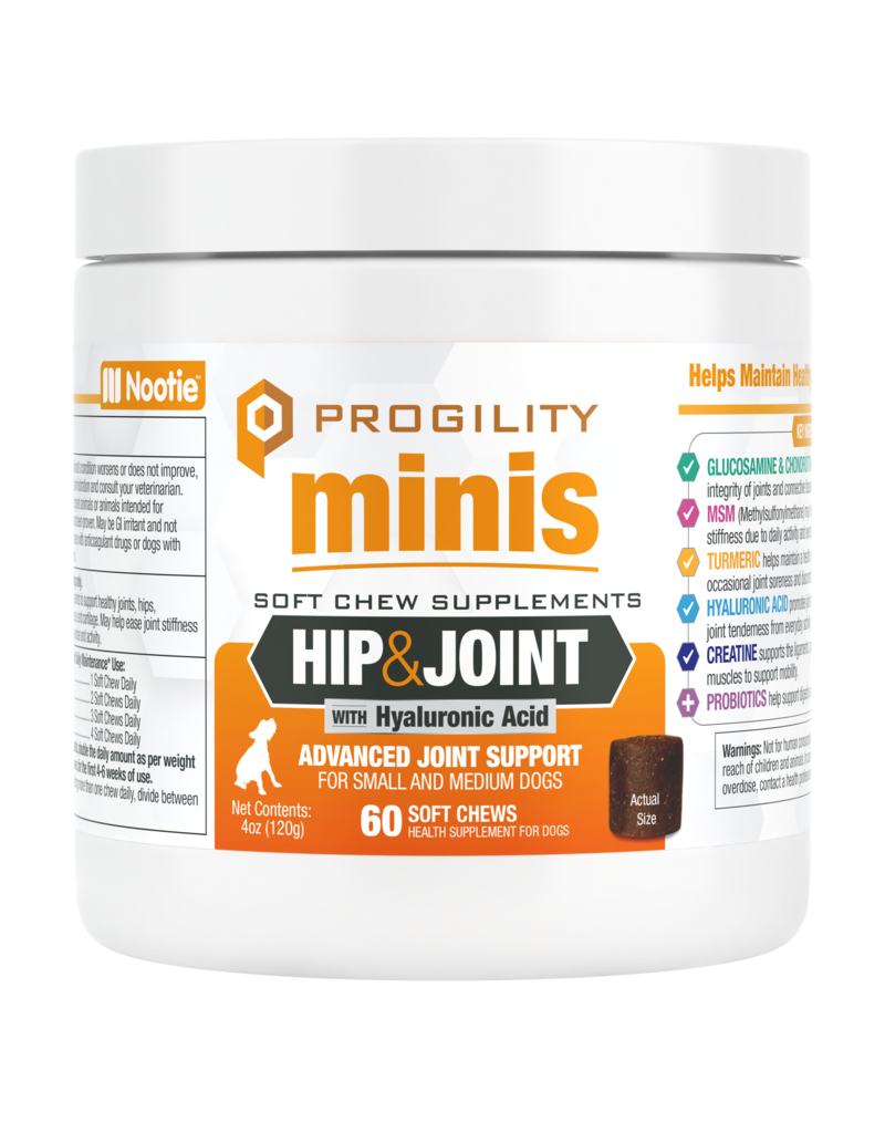 Nootie Nootie Progility Soft Chews | Hip & Joint with Hyaluronic Acid for Dogs 60 Chews Mini