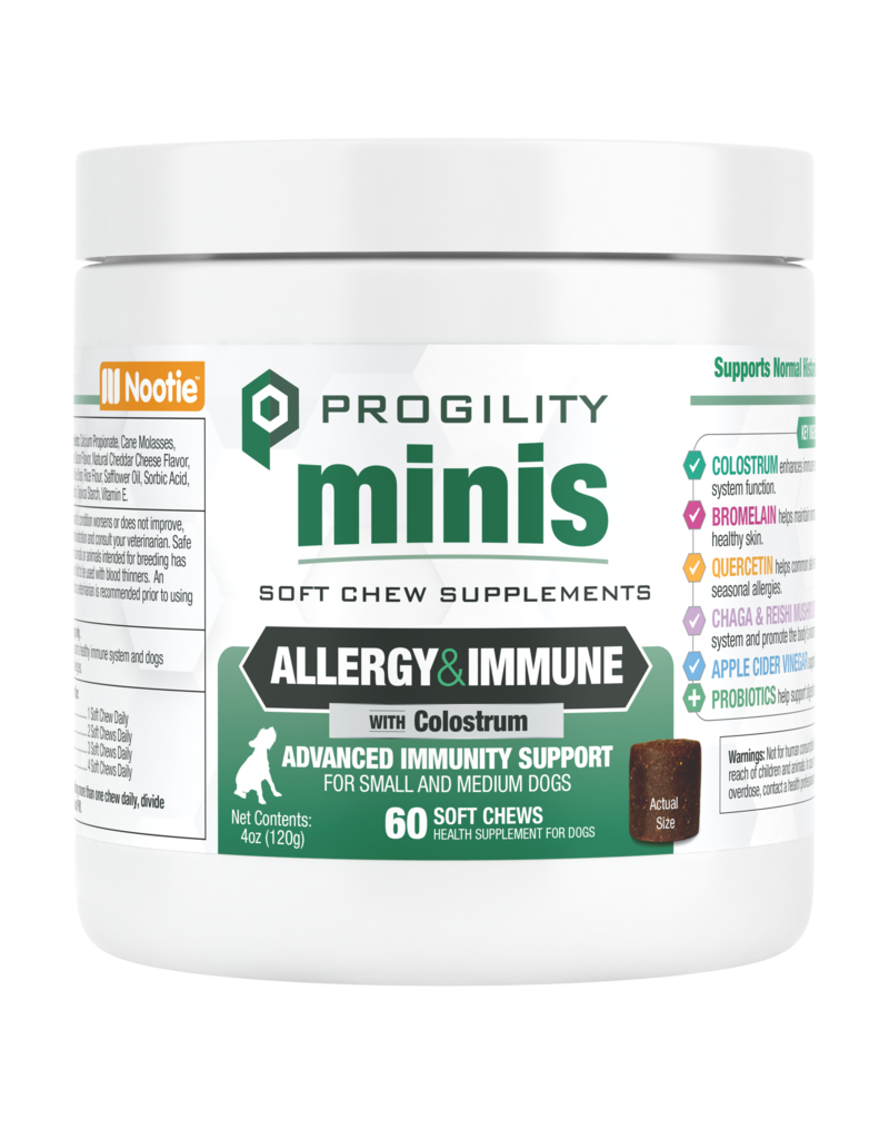 Nootie Nootie Progility Soft Chews | Allergy & Immune with Colostrum for Dogs 60 Chews Mini