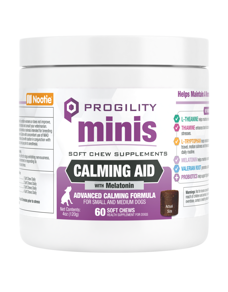 Nootie Nootie Progility Soft Chews | Calming Aid with Melatonin for Dogs 60 Chews Mini