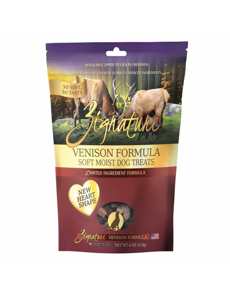 Zignature Zignature Soft Dog Treats | Venison Mini Hearts 4 oz