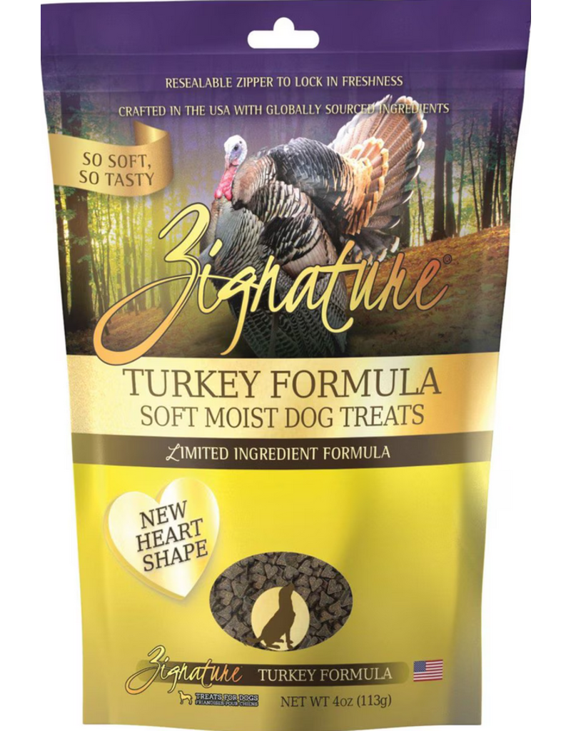 Zignature Zignature Soft Dog Treats | Turkey Mini Hearts 4 oz