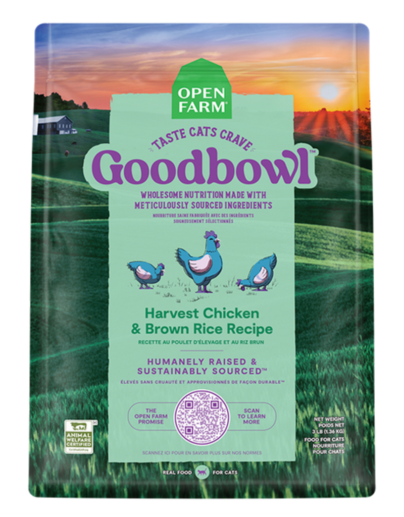 Open Farm z Open Farm Oven Baked Cat Kibble | Goodbowl Harvest Chicken & Brown Rice Recipe 3 lb
