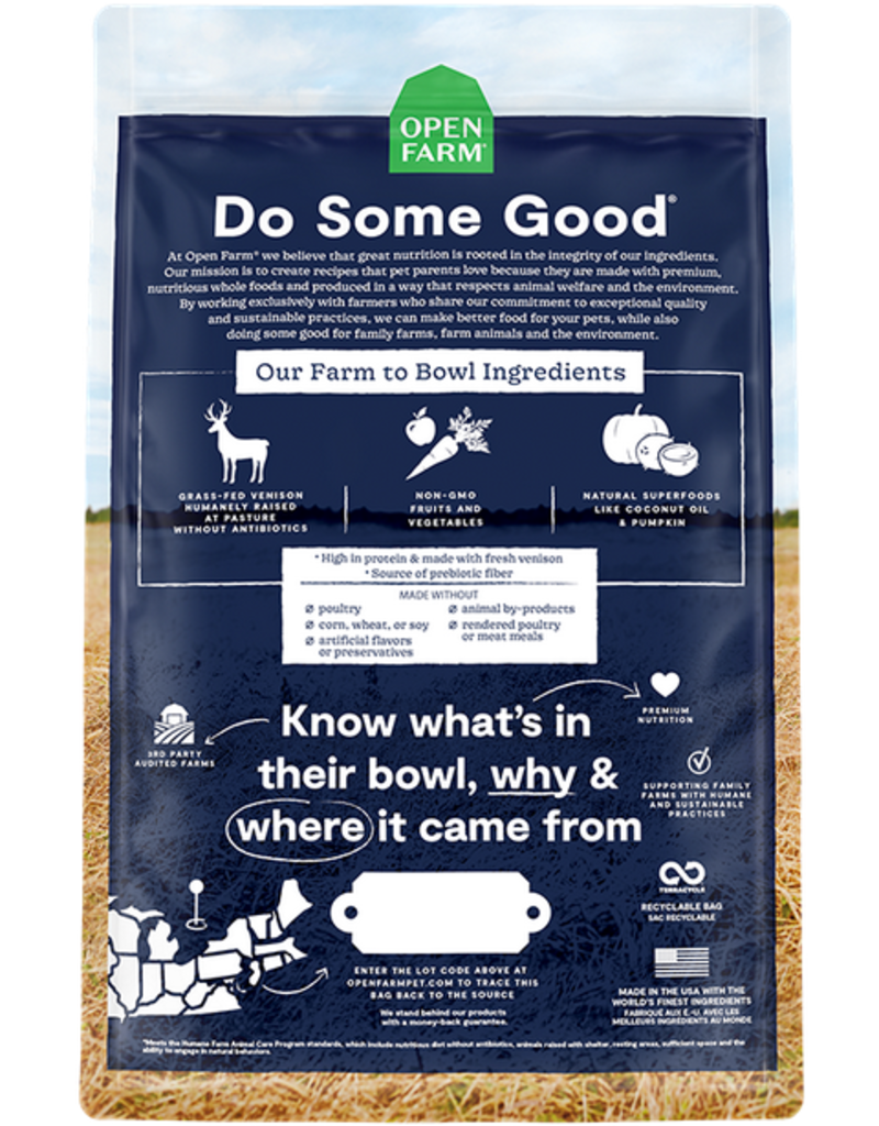 Open Farm Open Farm Grain Free Dog Kibble | New Zealand Venison Recipe 4 lb