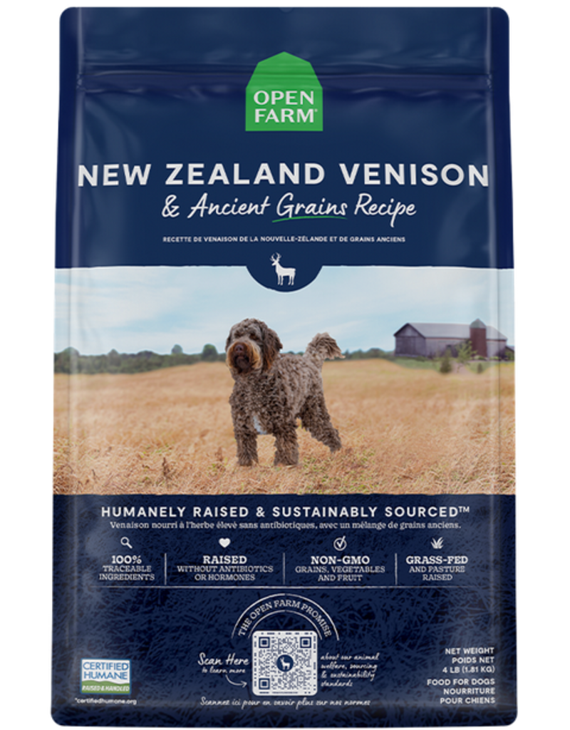 Open Farm Open Farm Ancient Grain Dog Kibble | New Zealand Venison Recipe 22 lb