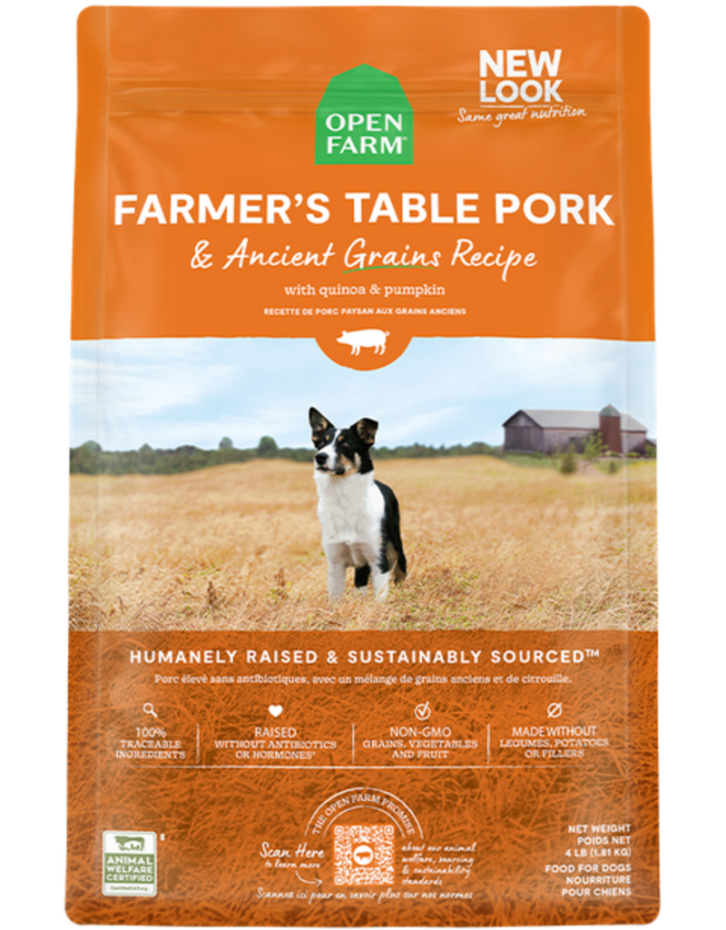 Open Farm Open Farm Ancient Grain Dog Kibble | Farmer's Table Pork Recipe 11 lb