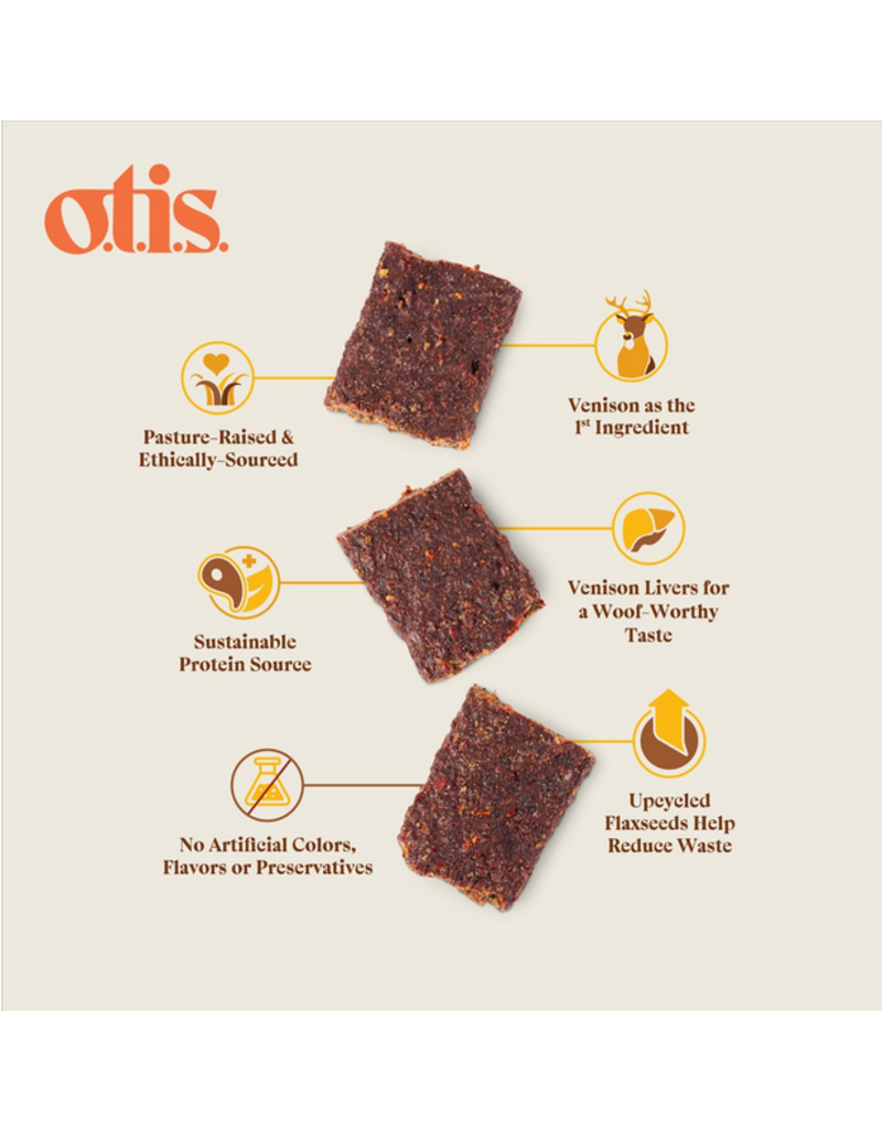 OTIS OTIS Dog Treats | Wild Things Venison Jerky Recipe 4 oz