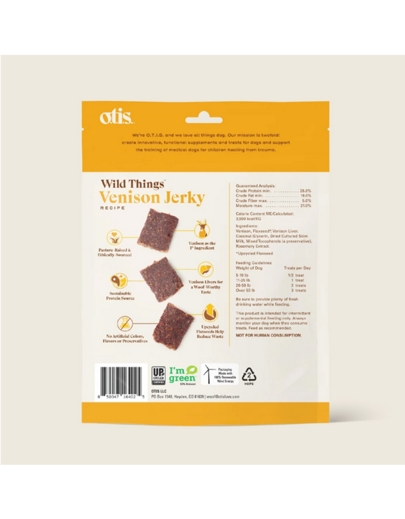 OTIS OTIS Dog Treats | Wild Things Venison Jerky Recipe 4 oz