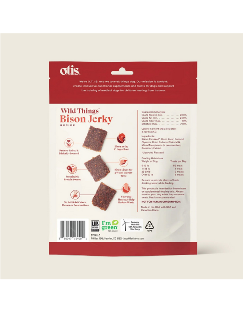 OTIS OTIS Dog Treats | Wild Things Bison Jerky Recipe 4 oz