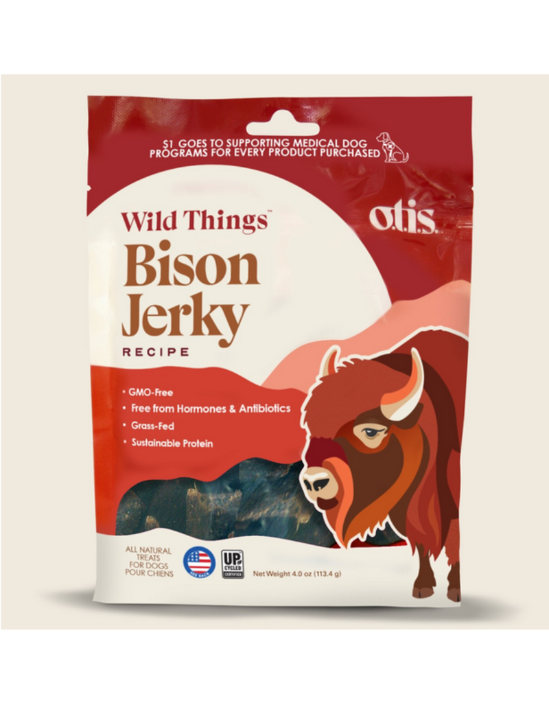 OTIS OTIS Dog Treats | Wild Things Bison Jerky Recipe 4 oz