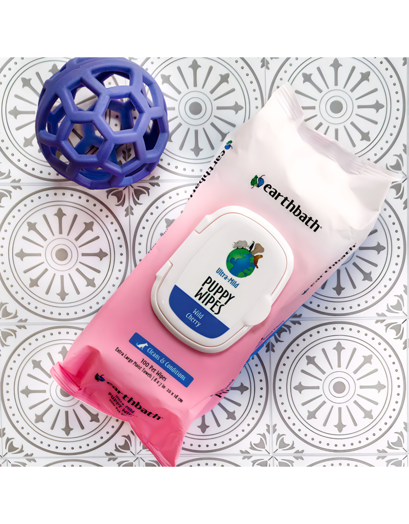 Earthbath DISC/M Earthbath Dog Grooming Wipes | Puppy Wipes Wild Cherry 30 ct