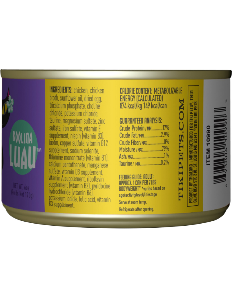 Tiki Cat Canned Cat Food | Luau Koolina Luau Chicken & Egg Recipe 10 oz CASE/4