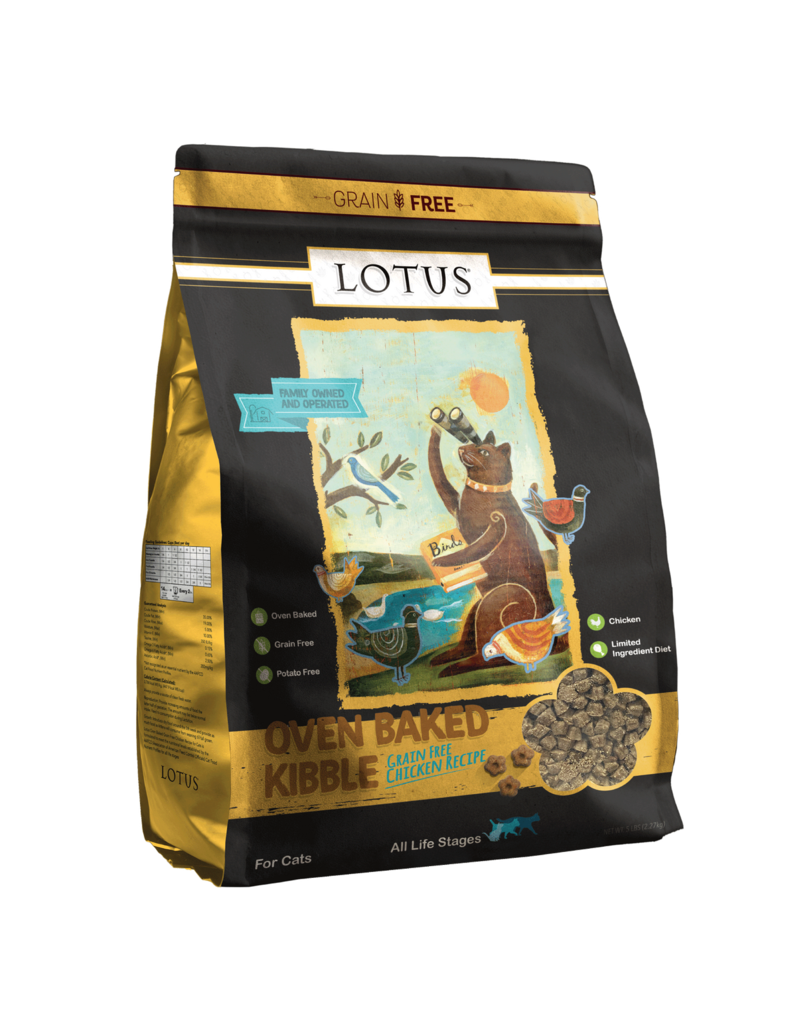 Lotus Natural Pet Food z Lotus Oven Baked Cat  Kibble | Grain Free Chicken Recipe 5 lb