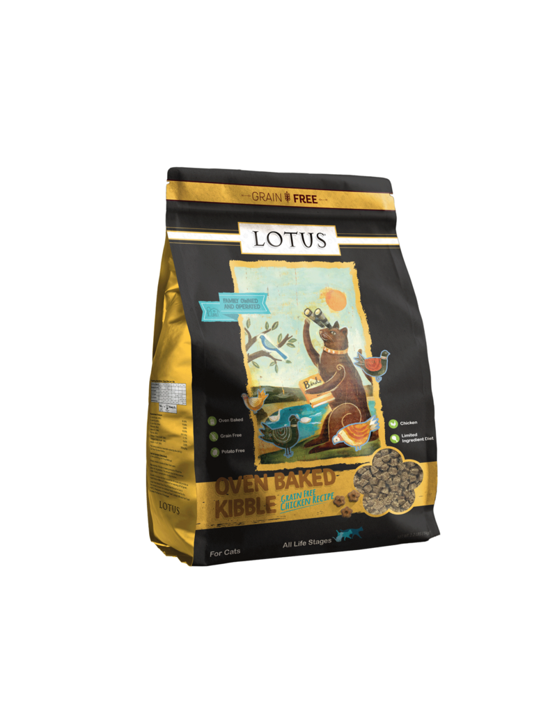 Lotus Natural Pet Food z Lotus Oven Baked Cat  Kibble | Grain Free Chicken Recipe 2.2 lb
