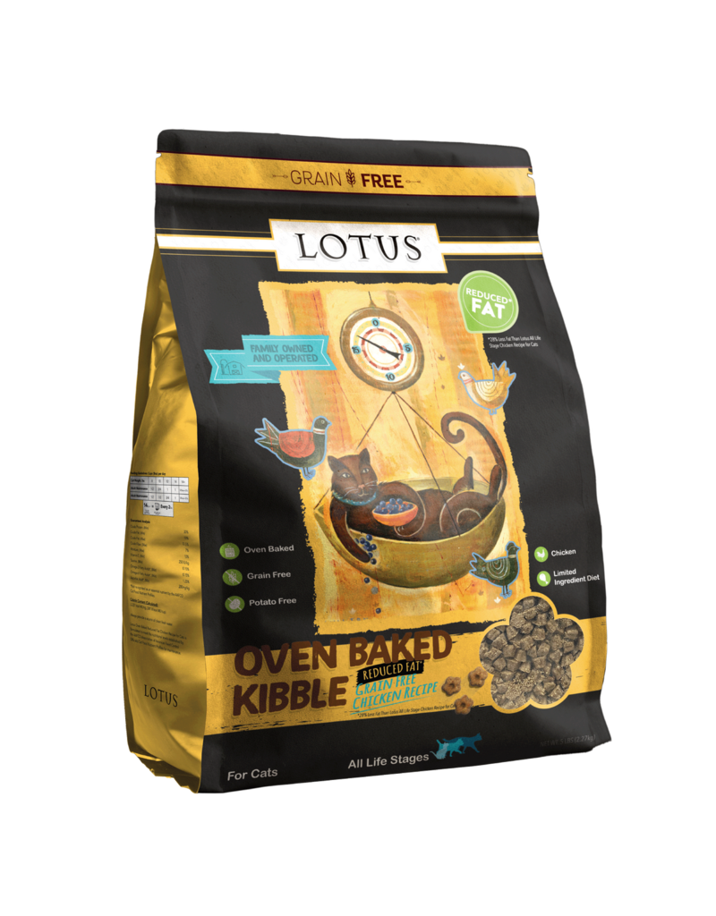 Lotus Natural Pet Food Lotus Oven Baked Cat Kibble | Grain Free Low Fat Chicken Recipe 5 lb